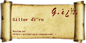 Giller Örs névjegykártya